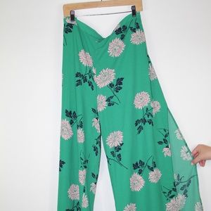 SPLIT LEG PALAZZO PANT WITH BORDER PRINT 3X